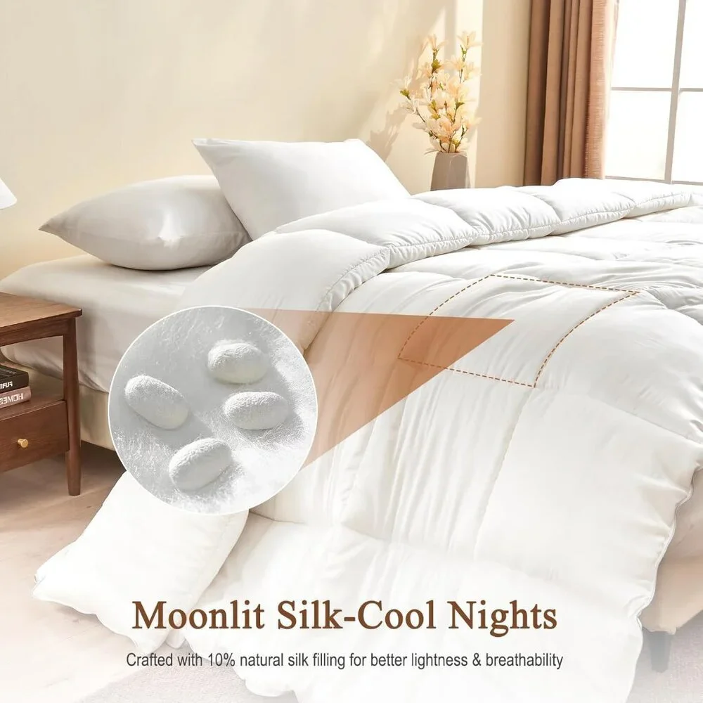BPC 100% Rayon Derived from Bamboo Silk Blend Comforter Full/Queen Size,
